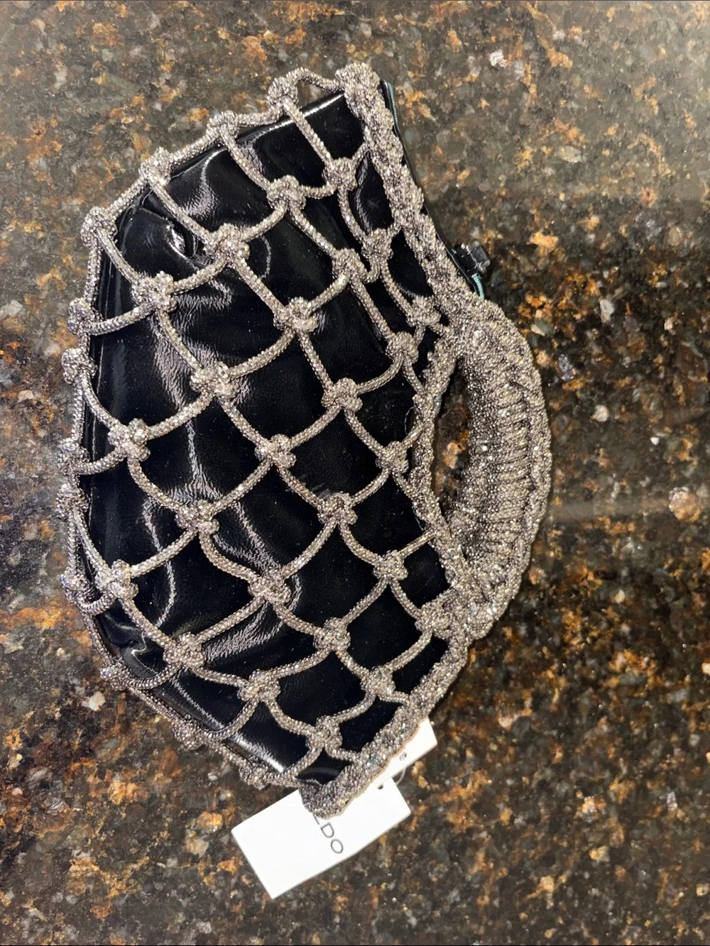NWT wicked special edition Women’s Black Evening Clutch with Silver Beaded Net